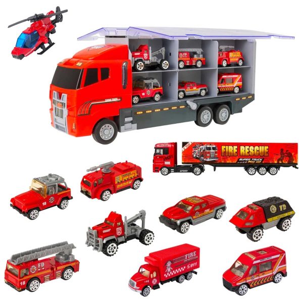 Teamsterz Fire Service Transporter Toy Truck Playset Online