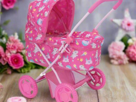 Baby Chic Junior Sweetie Dolls Pram with Unicorn Pattern Online now