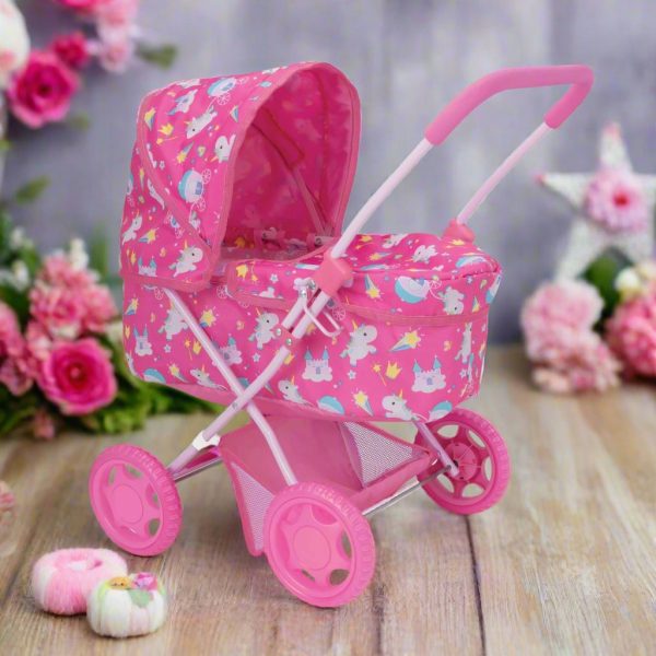 Baby Chic Junior Sweetie Dolls Pram with Unicorn Pattern Online now